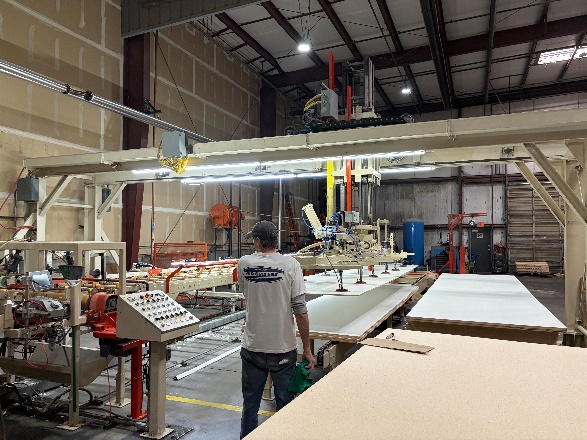 Quality control station where a finished panel is inspected